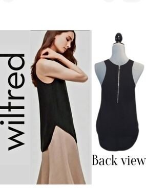 Wilfred Black Sleeveless Blouse with Zipper
